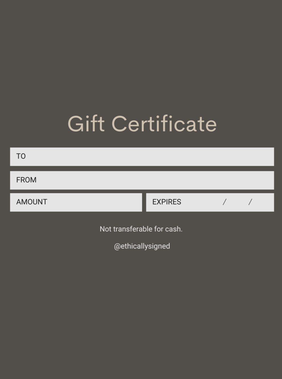 Ethically Signed Gift Card