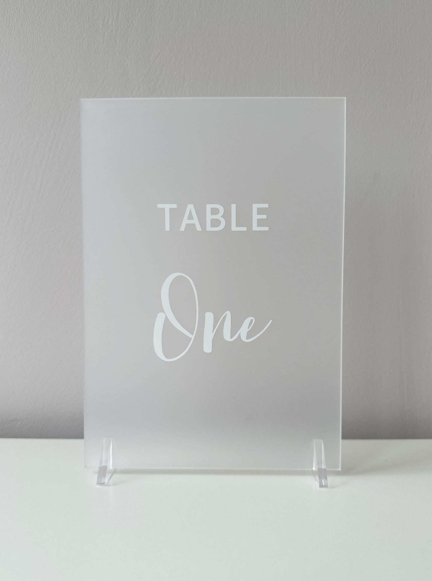 Recycled Frosted Acrylic Table Number