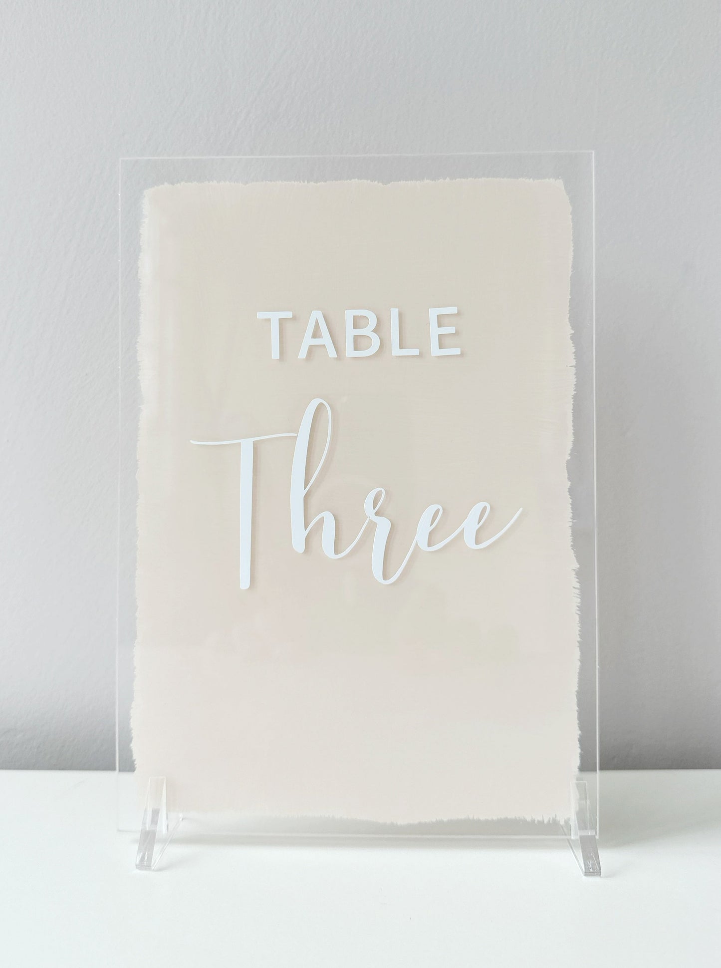 Rectangle A5 Acrylic Table Number - Various Paint Options. White lettering