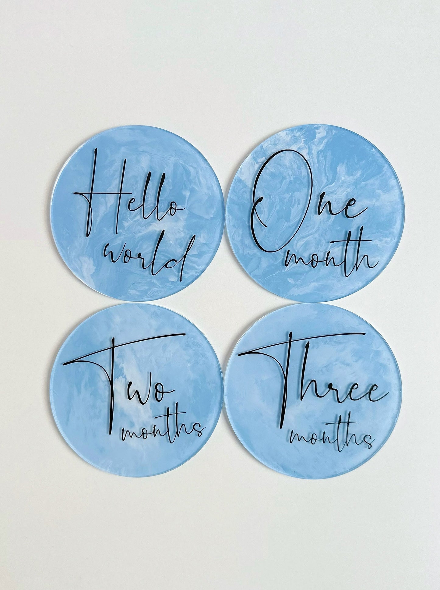 Baby milestone Recycled Acrylic  Marble Effect Discs