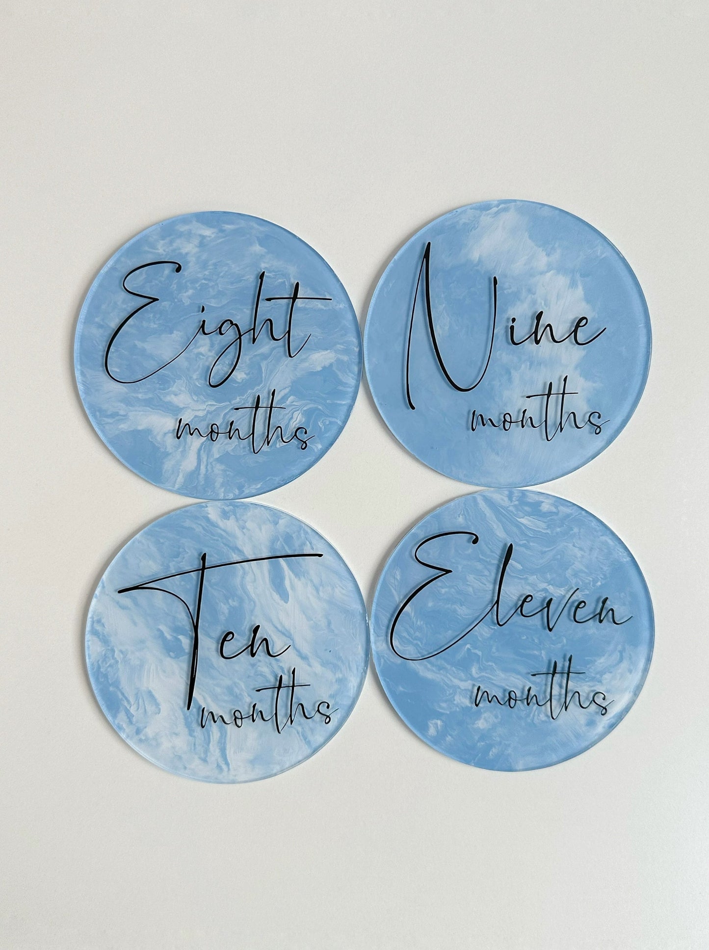 Baby milestone Recycled Acrylic  Marble Effect Discs