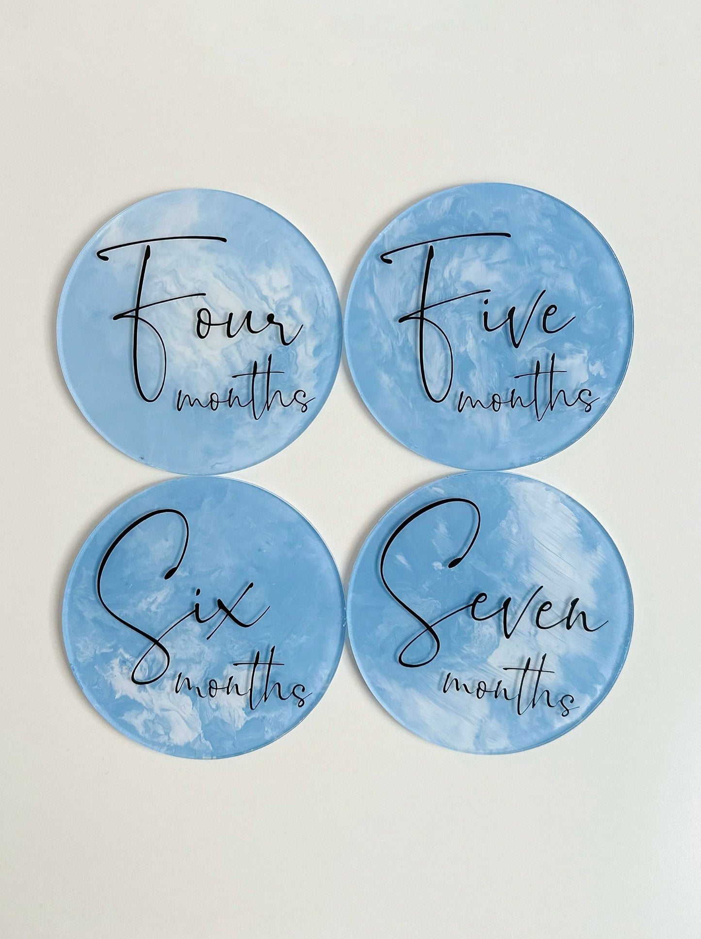 Baby milestone Recycled Acrylic  Marble Effect Discs