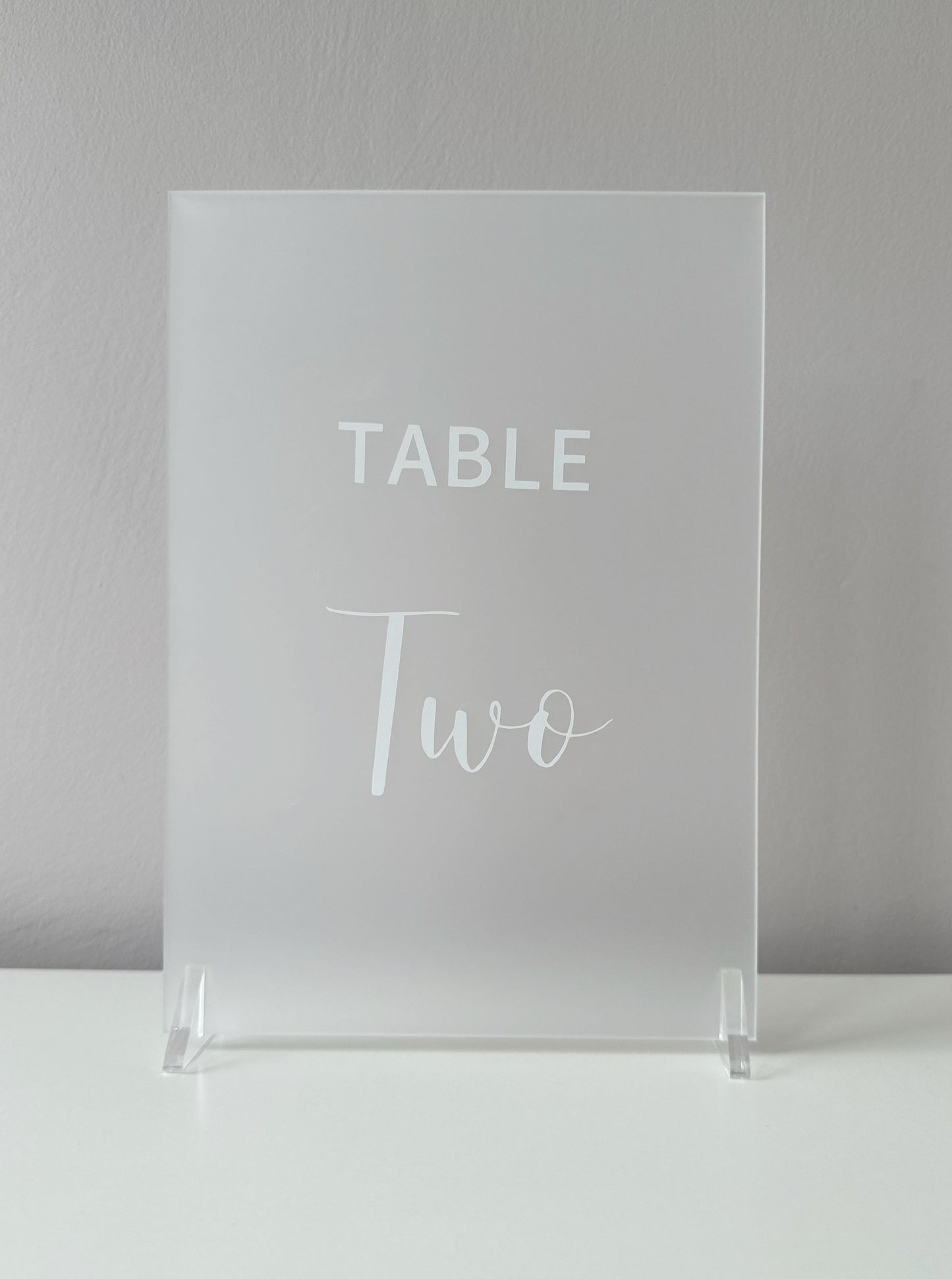 Recycled Frosted Acrylic Table Number