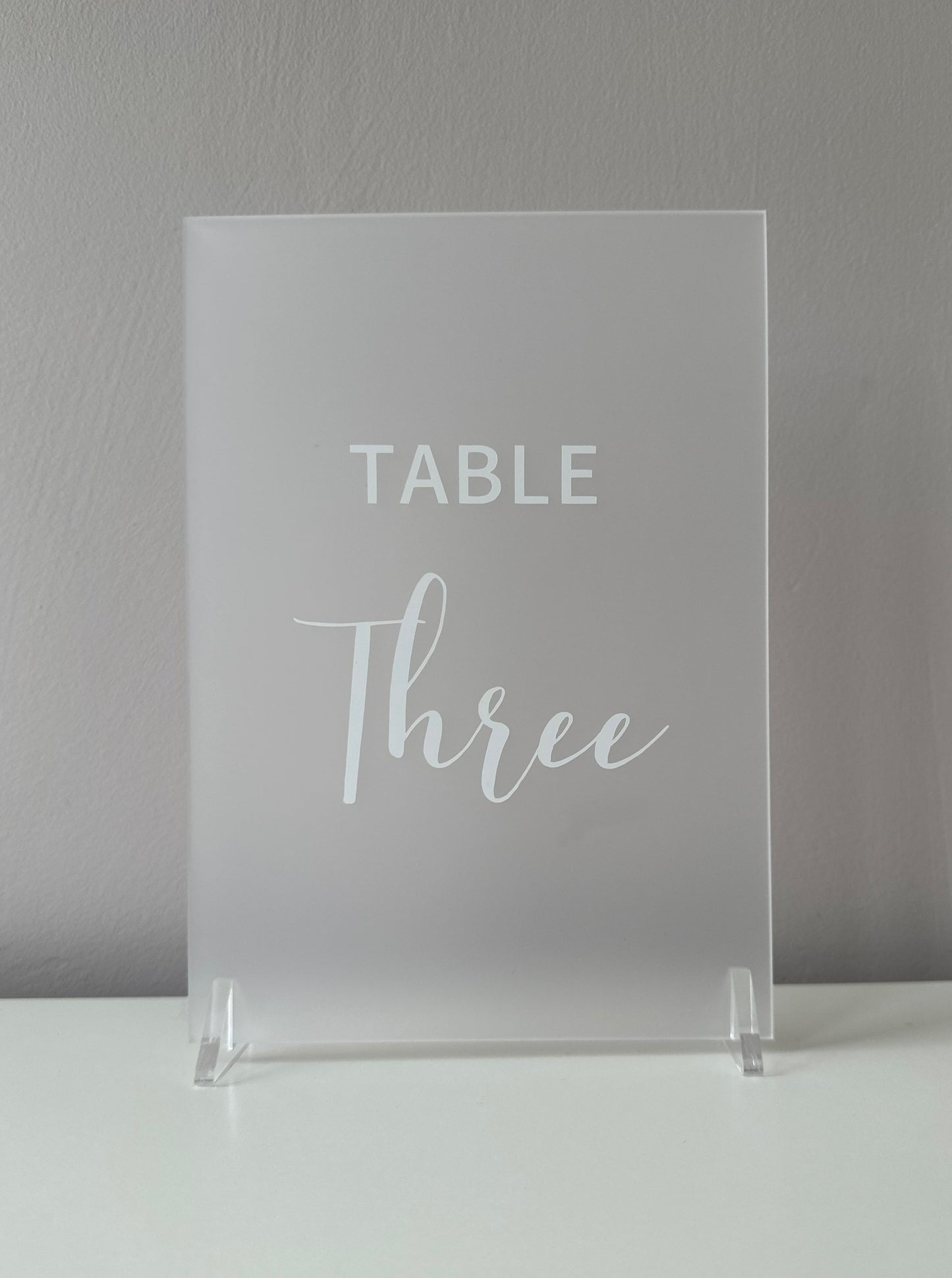 Recycled Frosted Acrylic Table Number