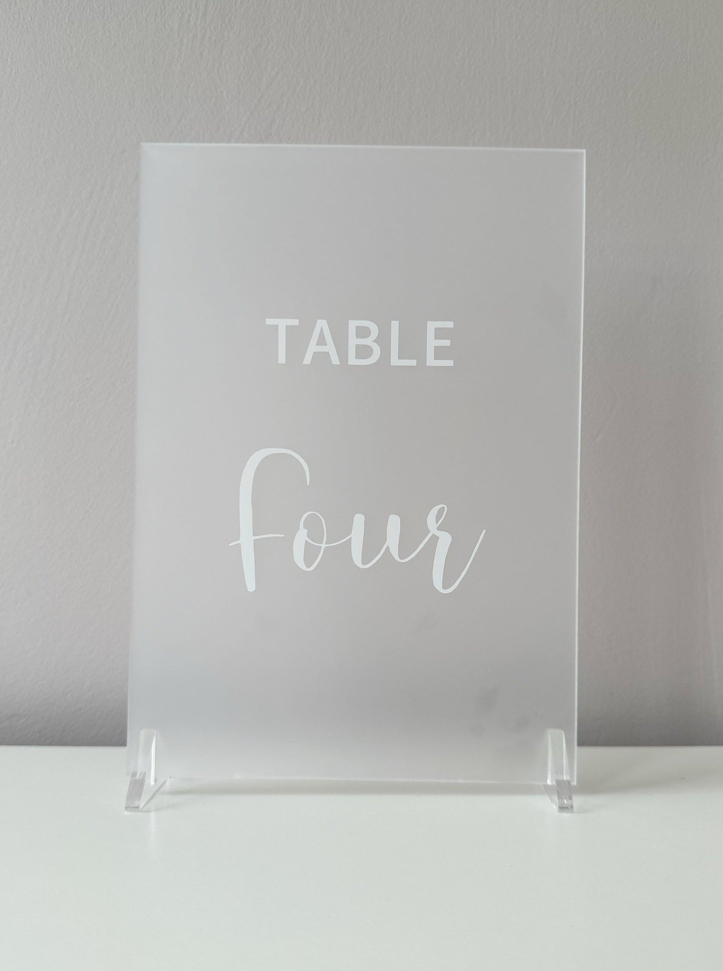 Recycled Frosted Acrylic Table Number