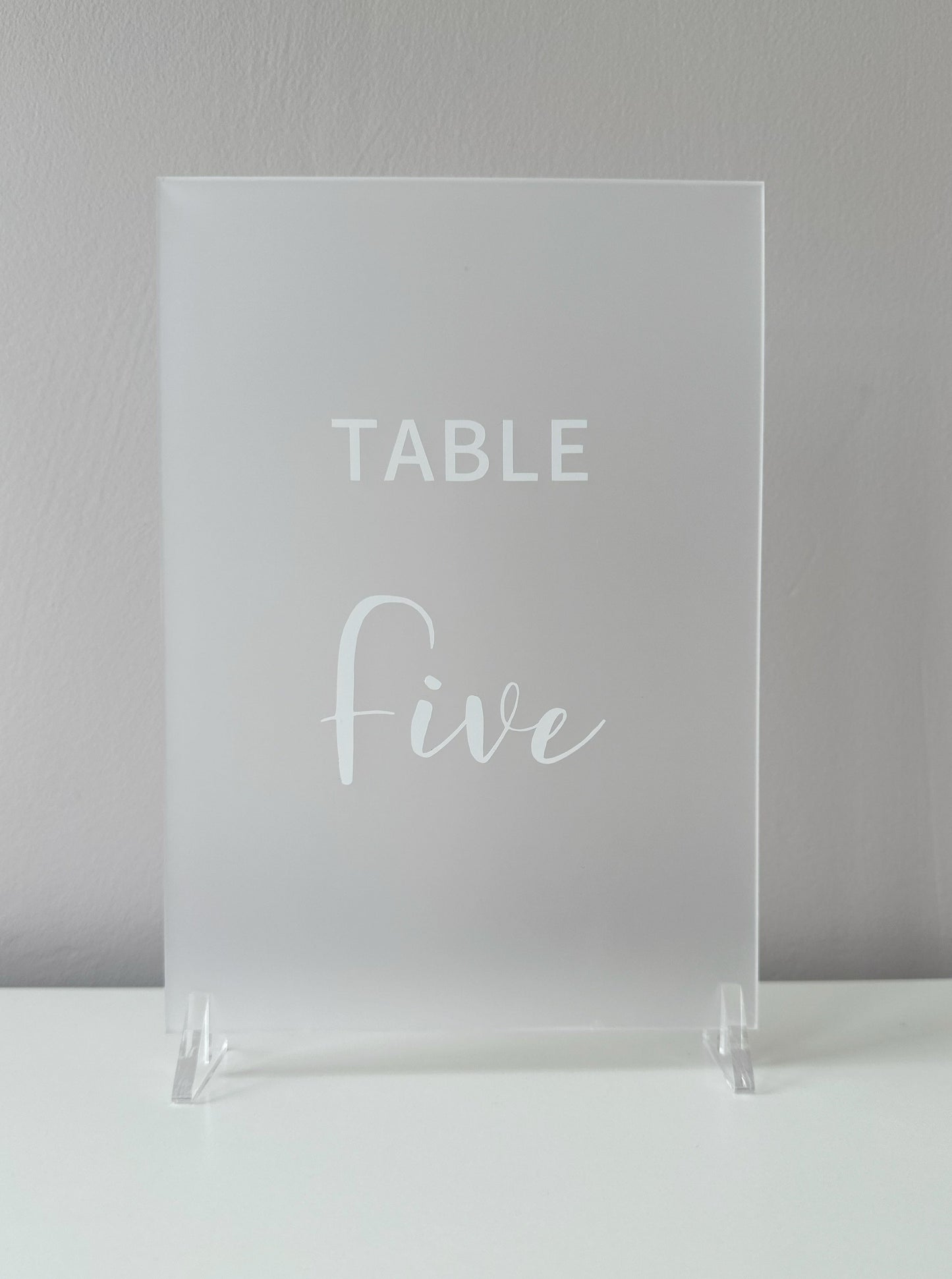 Recycled Frosted Acrylic Table Number