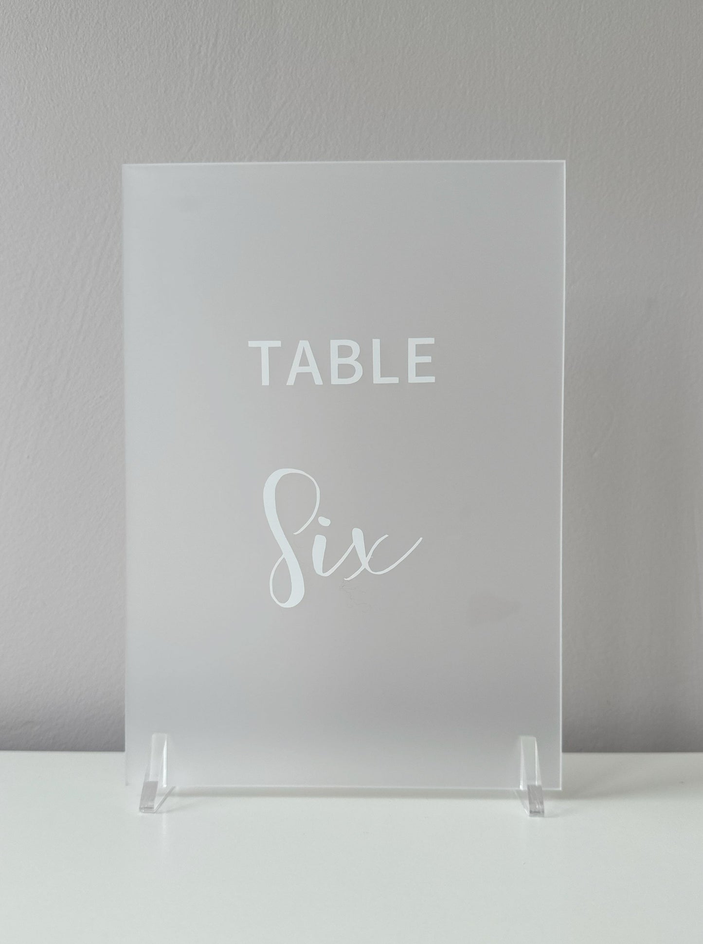 Recycled Frosted Acrylic Table Number