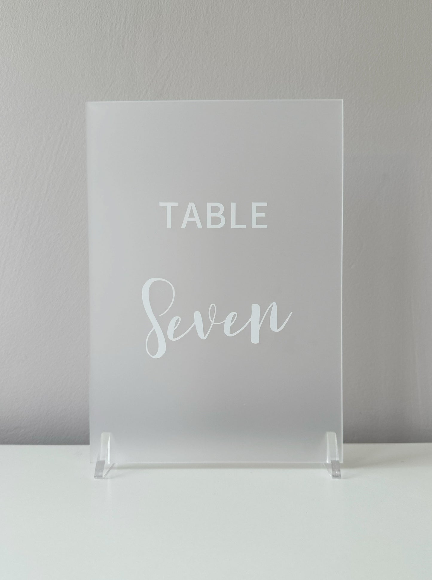 Recycled Frosted Acrylic Table Number