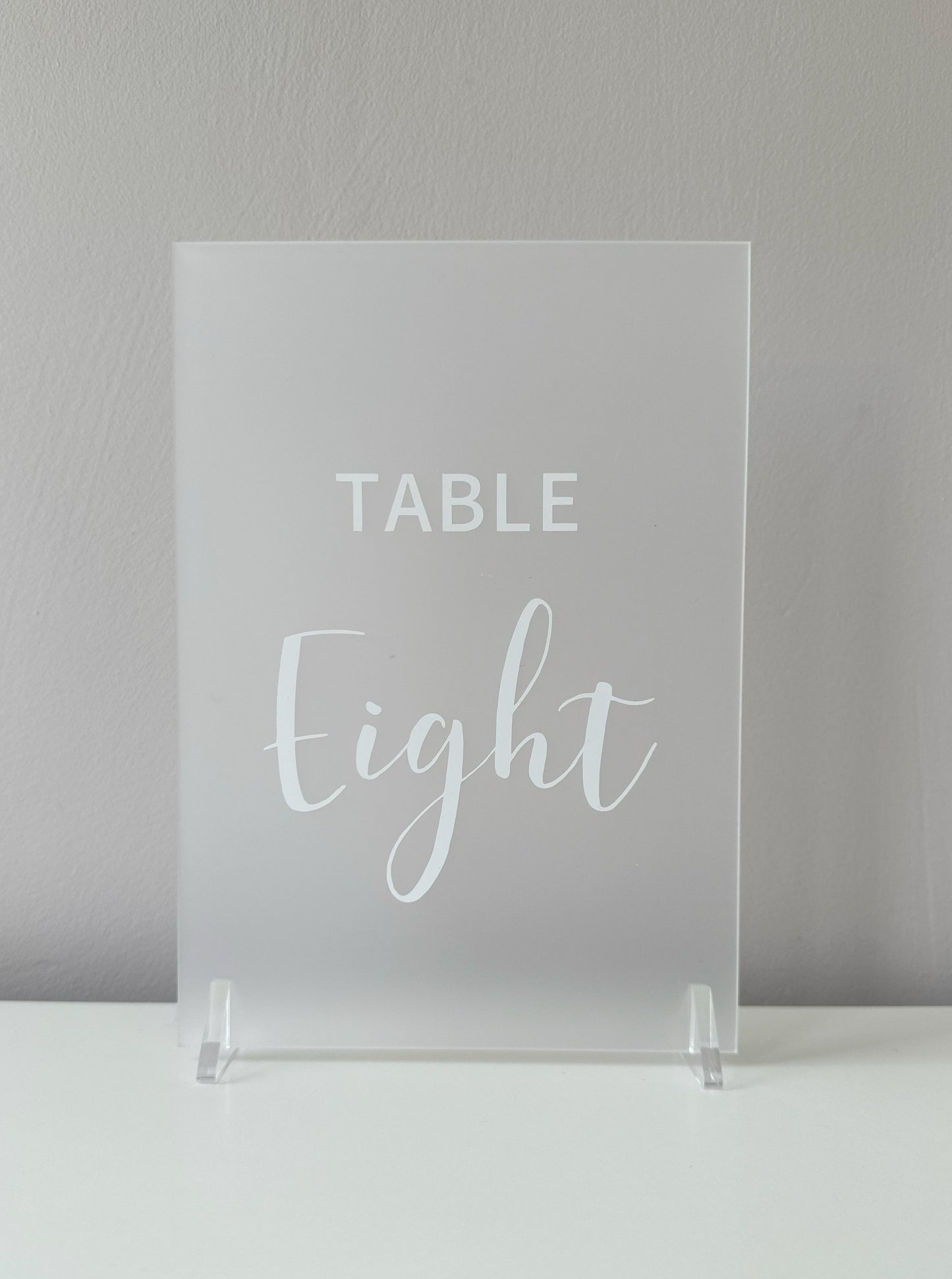 Recycled Frosted Acrylic Table Number