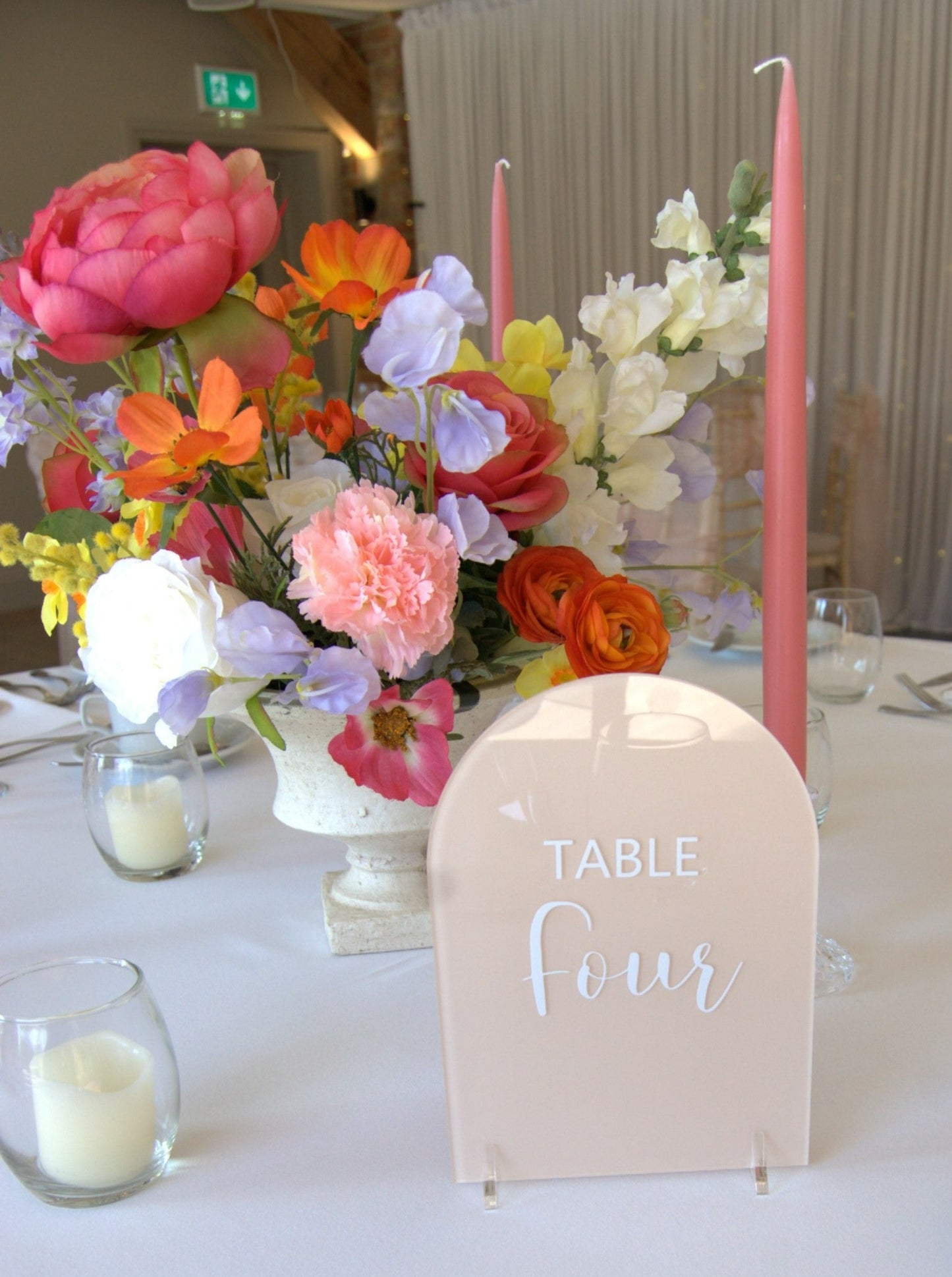 Arched Curved Top A5 Table Number - Various Paint Options