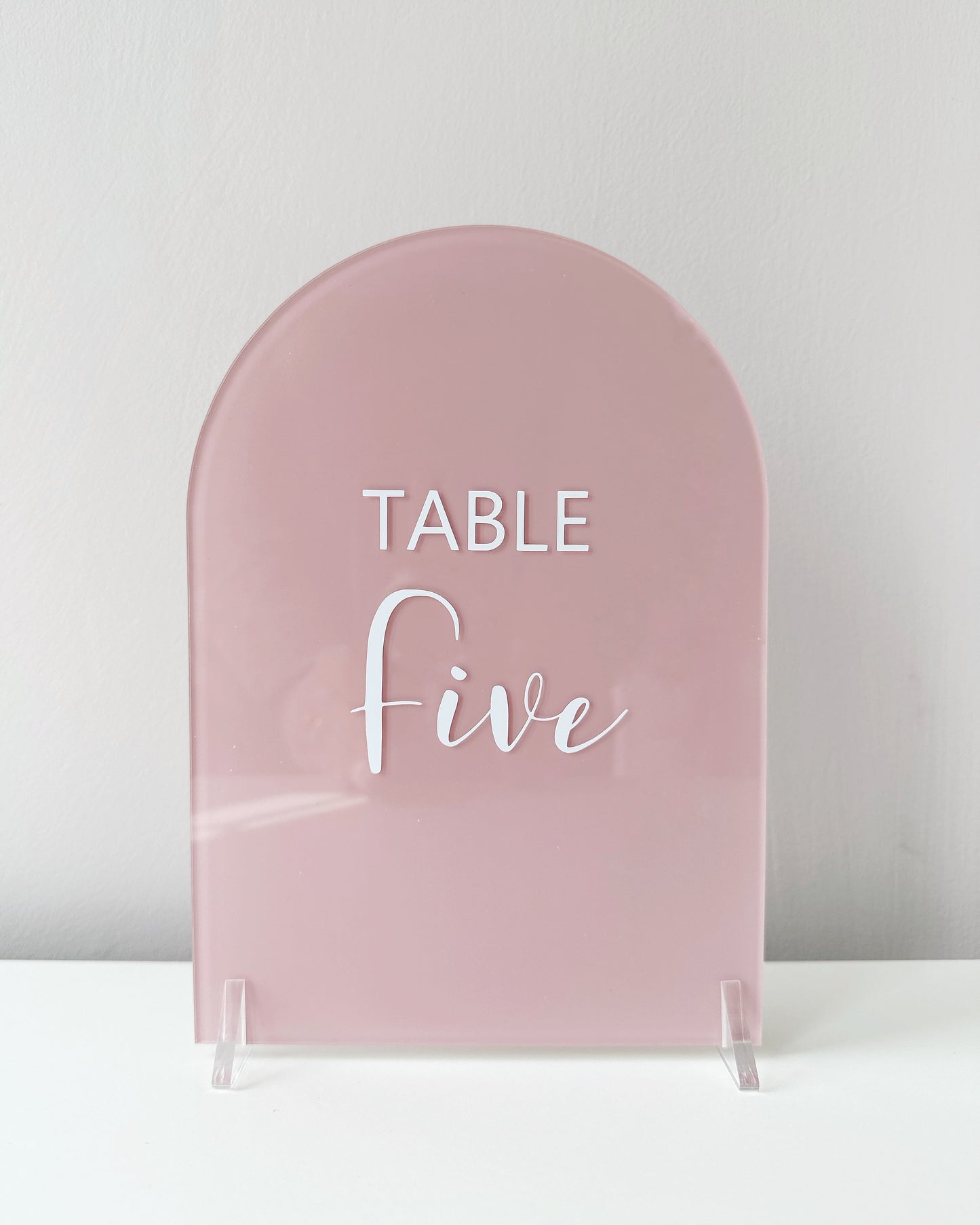 Arched Curved Top A5 Table Number - Various Paint Options