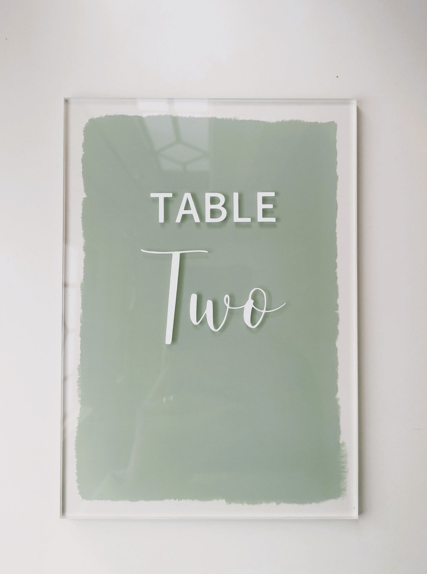 Rectangle A5 Acrylic Table Number - Various Paint Options. White lettering