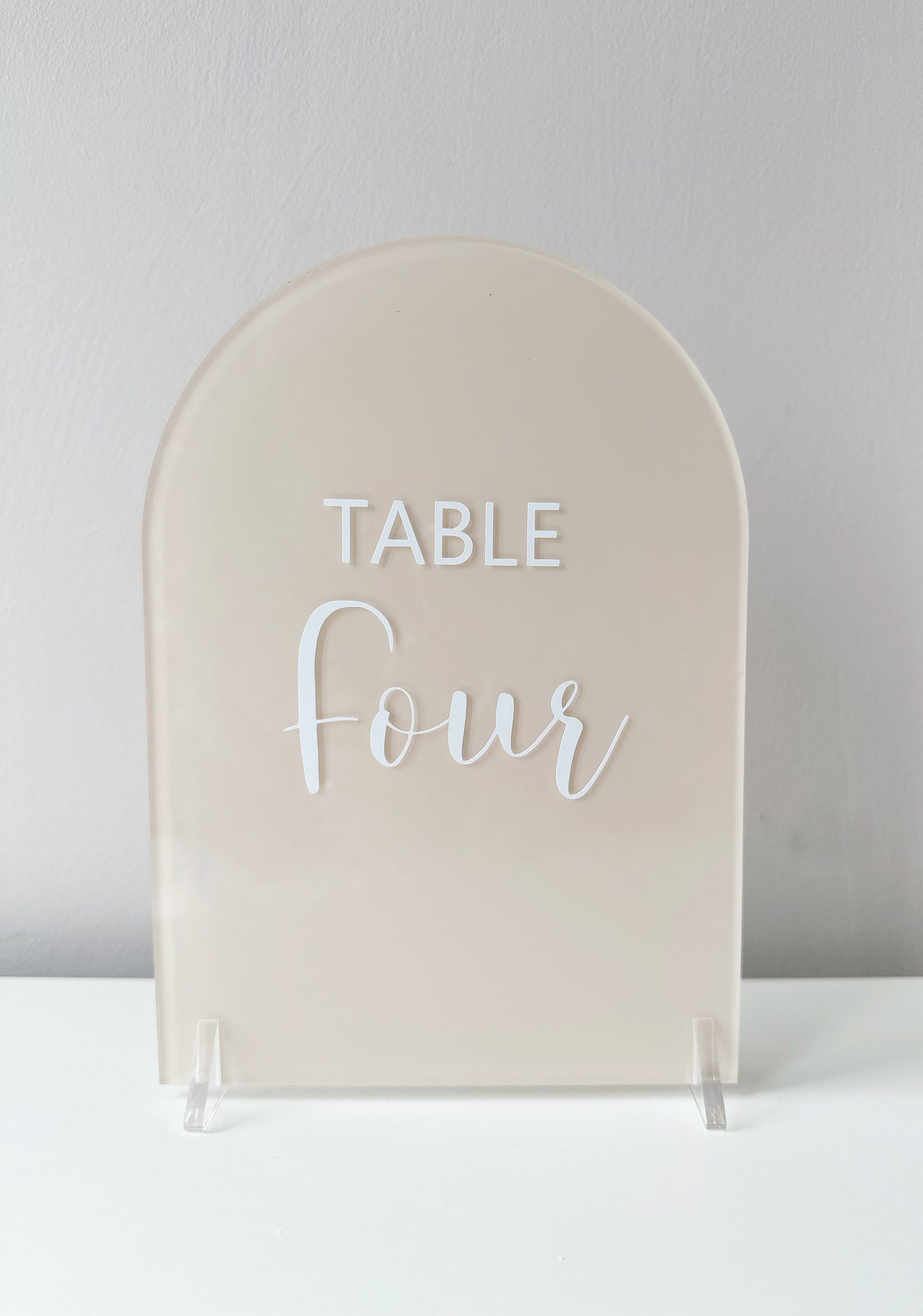 Arched Curved Top A5 Table Number - Various Paint Options